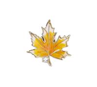 Broche vintage en érable pour femmes et filles - Avec strass et feuilles - Bijou tendance - Cadeau, taille unique, Comme décrit