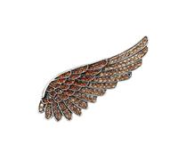 Broche vintage en forme d'aile d'ange avec cristaux étincelants - Élégante broche à plumes - Accessoires pour fête et bureau - Broche déclaration en alliage, taille unique, Comme décrit