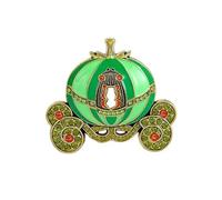 Broche vintage en forme de carrosse de citrouille pour femmes et filles - Plaqué or - Strass et émail - Épinglettes d'Halloween - Épingles à revers - Accessoires de robe - Bijoux cadeaux souvenirs