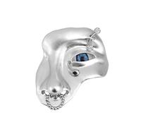 Broche vintage en forme de demi-visage - Broche simple - Orcs - En alliage - Bijoux pour femmes et hommes - Pour filles et femmes - Joli présentoir pour vêtements d'anniversaire, taille unique, Comme