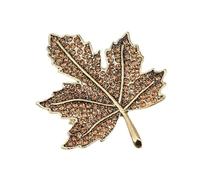 Broche vintage en forme de feuille d'érable avec finition antique et strass étincelants pour une tenue élégante, taille unique, Comme décrit