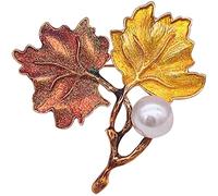 Broche vintage en forme de feuille d'érable imitation perle pour femmes, adolescentes, loisirs créatifs, cadeau, design professionnel