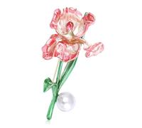 Broche vintage en forme de fleur d'iris - Accessoire élégant pour femme et homme - Tenue décontractée - Cadeau de fête - Broche d'iris d'huile pour femme, taille unique, Comme décrit