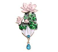 Broche vintage en forme de fleur émaillée pour femme, accessoire de mode avec des designs élégants, héritages culturels