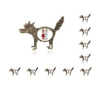 Broche vintage en forme de loup - Petit chaperon rouge - Style punk, as description, Plastique