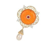 Broche vintage en forme de nœud en perles avec détails en filigrane et strass pour mariage, robe Qipao, fête, fête, broche culturelle en alliage, taille unique, Comme décrit