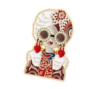Broche vintage en forme de tête de fille de style soviétique en alliage de zinc pour les amateurs d'histoire de bijoux émaillés uniques, taille unique, Comme décrit