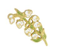Broche vintage en forme de tête de mort et de muguet pour ceux qui apprécient les accessoires uniques et élégants