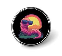 Broche vintage en forme de ver de terre paresseux, jolie épingle à revers, badge rond en métal, pour veste, chapeau, sac, accessoires, bijoux