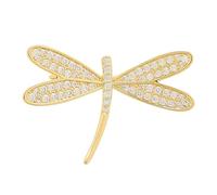 Broche vintage en forme d'insecte libellule, broche en strass doré, broche pour bouquet de mariage