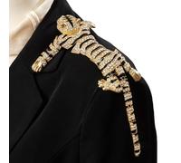 Broche vintage en strass - Bijoux tendance élégants, épaulette d'épaule pour femme, accessoire en étincelant pour costume de veste, cosplay, fête d'anniversaire, mariage, ornement de rendez-vo