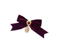 Broche vintage en velours avec nœud papillon en forme de cœur pour des tenues élégantes françaises Accessoire de mode Accessoires de vêtements Accessoire de photographie rétro, taille unique, Comme