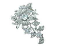 Broche vintage florale complexe ornée de cristaux, accessoire portable en alliage, ornement pour fête nuptiale, usage quotidien, fête de mariage, broche de déclaration