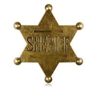 Broche Vintage Lotsdonxia en Alliage de Zinc - Étoile de Shériff Hexagonale pour Fête, Événements & Décorations Western, Métal - Marron