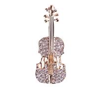 Broche Violon - Broche en Cristal de Violon pour Femmes, Guitare Coréenne Polyvalente avec Personnalité Créative et Strass Plein de Diamant | Broche Instrument de Musique Étincelante avec Strass Ans