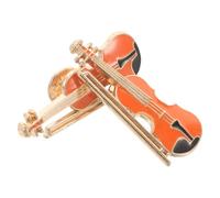Broche Violon en Alliage, Lot de 2 Pièces, Épingle de Revers | Finition Émaillée, Fermoir de Sécurité, Présentation Soignée, pour Musiciens et Collectionneurs