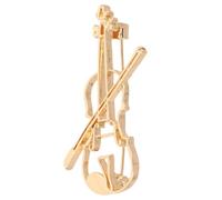 Broche Violon Minimaliste en Alliage, Épingle de Revers Dorée | Contour D’instrument, Finition Poli Brillant, Fermoir Sécurisé, pour Veste ou Paquet