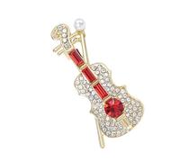 Broche violon scintillante avec ornements en strass pour la vie quotidienne et les occasions spéciales. Broche de costume passionnée de musique Broche à la mode, REDC, taille unique