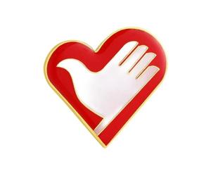Broche volontaire portable en forme de cœur délicat, badge volontaire unique pour les membres d'une organisation à but non lucratif, Einheitsgröße, comme décrit