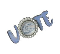 Broche vote en métal pour femme - Accessoire pour fêtes et réunions - Groupe social clouté - Pour homme, Poignée de main - Dos blanc, taille unique