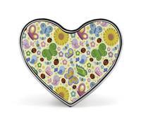 Broches à boutons en forme de cœur avec coccinelles, abeilles et oiseaux, décoration pour chapeau, vêtement ou sac.