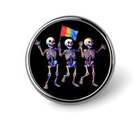 Broches à boutons rondes squelettes gays et lesbiennes LGBT, accessoires de loisirs créatifs pour vêtements et sacs.