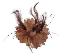 Broches à breloques en tissu, épingles fleurs, accessoires for cheveux, serre-tête for filles, décoration de festival(Brown)