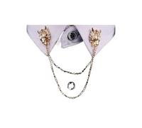 Broches à chaîne for hommes, broche de costume, col décoré, tête loup, accessoires chemise, broches(Gold)