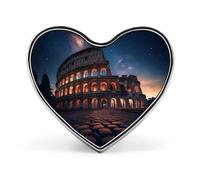 Broches à motifs du Colisée romain pour femmes et hommes, avec un joli badge en forme de cœur, parfaites pour les fêtes et les mariages.