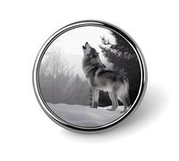 Broches à revers, broches tendance, badges mignons, épingles rondes loup hurlant, épingles en émail, épingles en métal pour chapeaux, chemises, vêtements, sacs, décoration