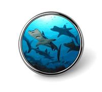 Broches à revers, broches tendance, badges mignons, requins-marteaux, bouton rond pour chapeau, chemise, vêtements, sacs, déc