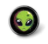 Broches Alienes, insignes ronds, épingles de col pour vêtements et manteaux, accessoires