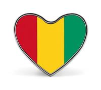 Broches Amusantes Avec Le Drapeau De La République De Guinée Carrées Rondes Ou En Forme De Cœur Pour Femmes Et Hommes Épingles À Revers Sacs À Dos Vestes Chapeaux Accessoires Fantaisie Cadeaux