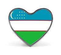 Broches Amusantes Avec Le Drapeau De La République D'Ouzbékistan Carrées Rondes Ou En Forme De Cœur Pour Femmes Et Hommes Épingles À Revers Sacs À Dos Vestes Chapeaux Accessoires Fantaisie Cadeaux