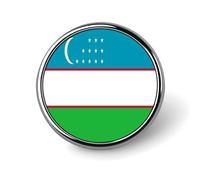 Broches Amusantes Avec Le Drapeau De La République D'Ouzbékistan Carrées Rondes Ou En Forme De Cœur Pour Femmes Et Hommes Épingles À Revers Sacs À Dos Vestes Chapeaux Accessoires Fantaisie Cadeaux