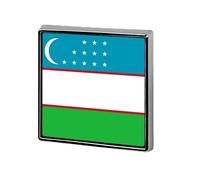 Broches Amusantes Avec Le Drapeau De La République D'Ouzbékistan Carrées Rondes Ou En Forme De Cœur Pour Femmes Et Hommes Épingles À Revers Sacs À Dos Vestes Chapeaux Accessoires Fantaisie Cadeaux