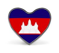 Broches Amusantes Avec Le Drapeau Du Royaume Du Cambodge Carrées Rondes Ou En Forme De Cœur Pour Femmes Et Hommes Épingles À Revers Pour Sac À Dos Veste Chapeau Sac Accessoires Fantaisie Cadeaux