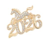 Broches Animales,Décoration Élégante Strass Année Du Cheval,2026 Broche Animalière Et Épingle | Pour Femme Vêtements Accessoires Chapeau Écharpe