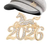 Broches Animales - Décorations Chic en Pierres de Strass pour l'Année du Cheval - Broche Équestre 2026,pour Sac à Dos Écharpe Robe Chapeau Pull Vêtements