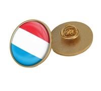 Broches Avec Drapeau Luxembourgeois - Style Ethnique Hip-Hop, Broche Vintage Pour Femme Et Homme, Bijoux À Breloques, Accessoires De Sac, Style Patriote, Ronde