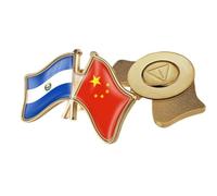 Broches Avec Le Drapeau De L'Amitié Entre La Chine Et Le Salvador - Broche Style Hip-Hop Ethnique, Broche Vintage Pour Femmes Et Hommes, Bijoux À Breloques Magnétiques B