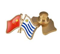 Broches Avec Le Drapeau De L'Amitié Entre La Chine Et L'Uruguay - Style Ethnique Hip-Hop, Broche Vintage Pour Femmes Et Hommes, Bijoux De Charme, Vêtements Patriotiques, Accessoires De Sac, Bouton A