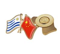 Broches Avec Le Drapeau De L'Amitié Entre La Chine Et L'Uruguay - Style Ethnique Hip-Hop, Broche Vintage Pour Femmes Et Hommes, Bijoux De Charme, Accessoires De Vêtements Patriotiques, Magnétique B