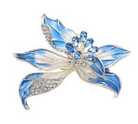 Broches Bouquet Et Cheveux Épingles Dans Bijoux Scarves Shawl Clip Gold/Silver Plated Brooch And Pin For Women With RhinestoneCoats Jackets Accessories Femmes Et De Femmes Bois Broche (Blue, One Size)
