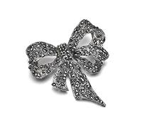 broches, Broches à nœud papillon en strass for femmes, bijoux Vintage la mode, couleur noire, grande broche