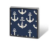 Broches carrées en métal avec motif nautique et ancres pour décoration de vêtements