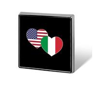 Broches carrées en métal imprimées avec insignes aux couleurs du drapeau américain et italien, jolies décorations à épingler pour sacs à dos et vêtements