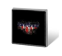 Broches carrées en métal imprimées Eagles Splatter USA, jolies décorations à boutons pour sacs à dos et vêtements