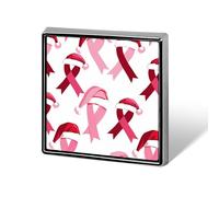 Broches carrées en métal pour décoration de vêtements, motif bonnet de Père Noël, ruban, cancer du sein