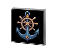 Broches carrées en métal représentant des ancres et un volant de bateau, pour la décoration de vêtements